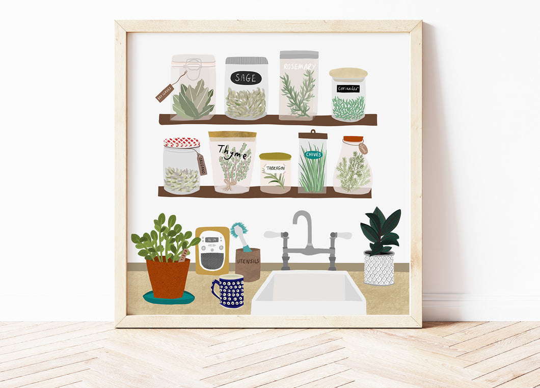 Kitchen Herbs and Spices Print