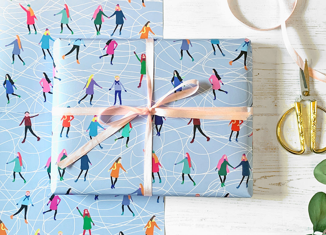 Ice Skating Wrapping Paper