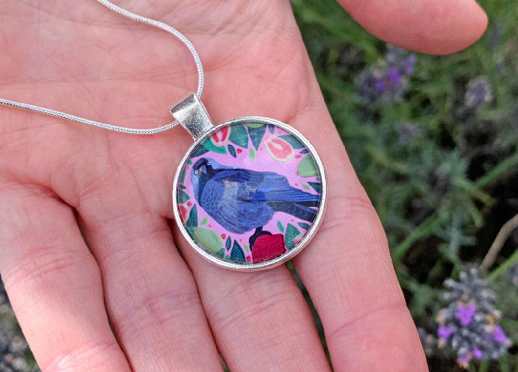 Jackdaw and Guavas Pendant Necklace