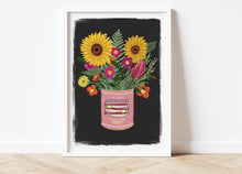 Load image into Gallery viewer, Sunflowers in a vintage Anchovies tin Print
