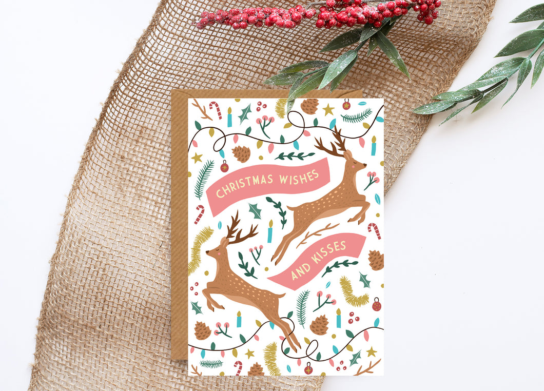 Wishes and Kisses Foiled Christmas Card