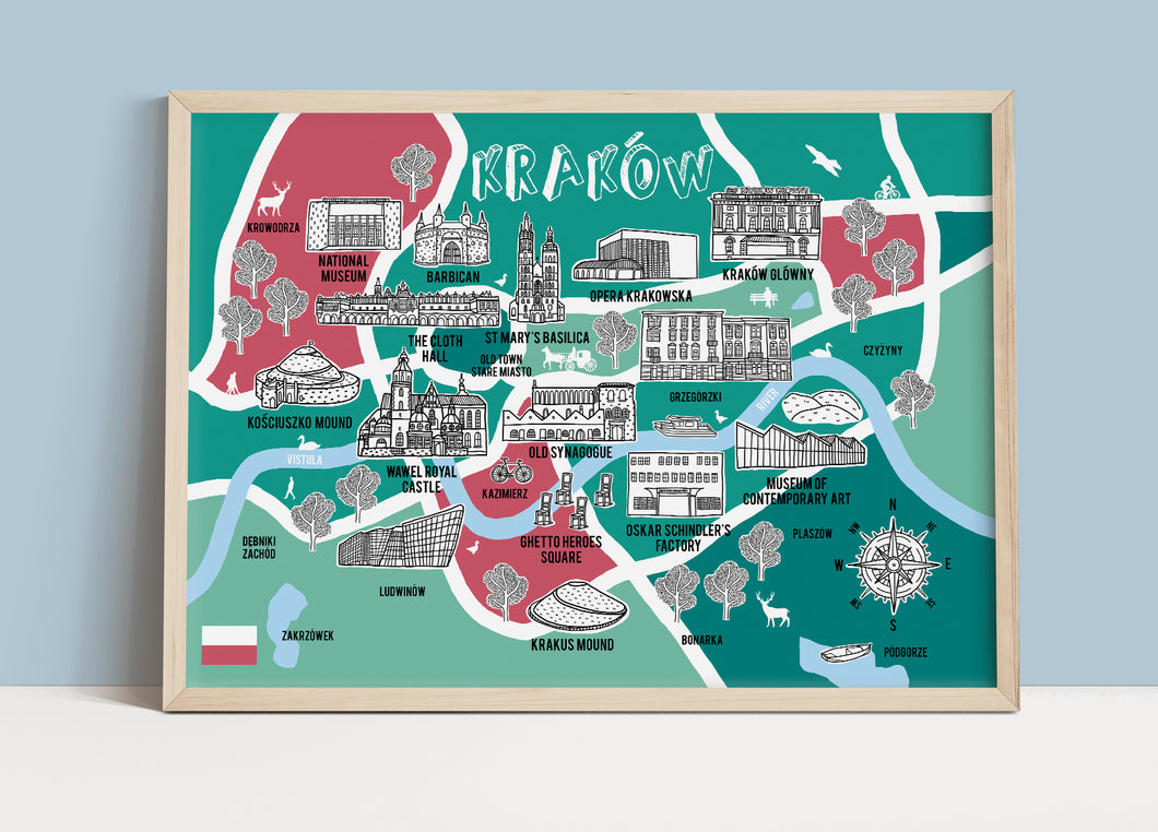 Krakow Illustrated Map