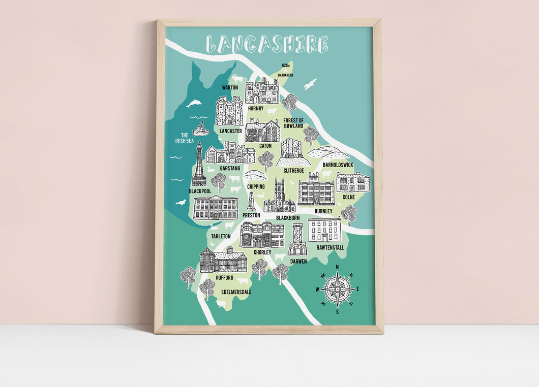 Lancashire Illustrated Map