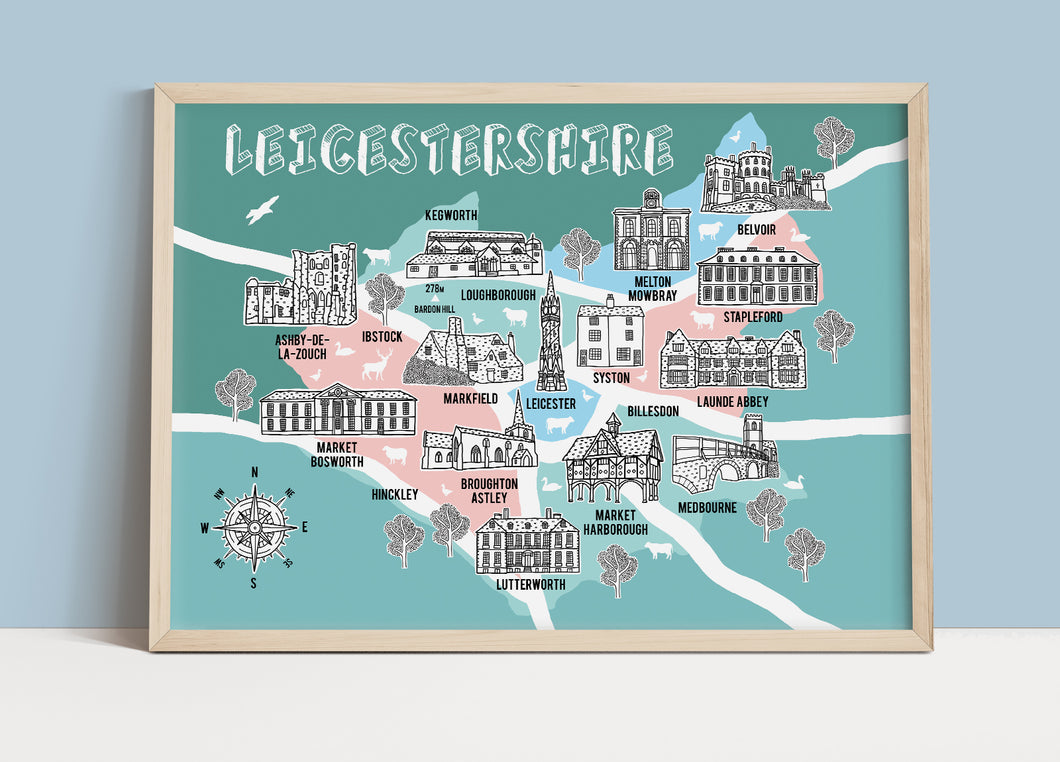 Leicestershire Illustrated Map