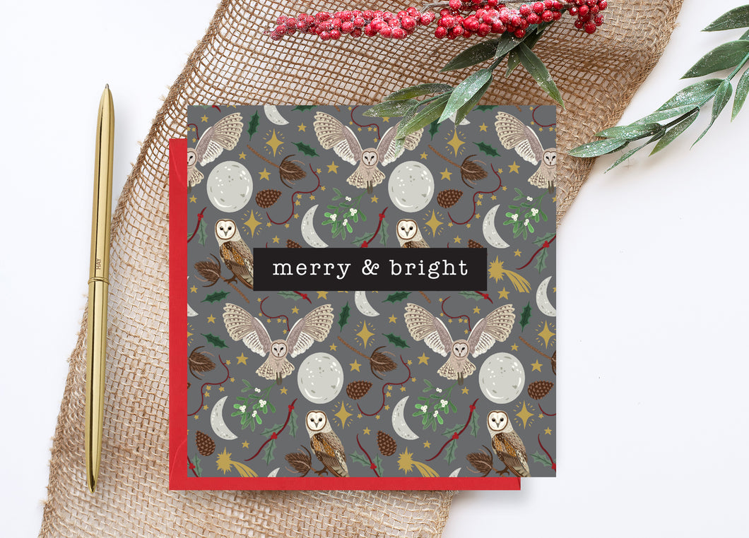 Owls Christmas Card