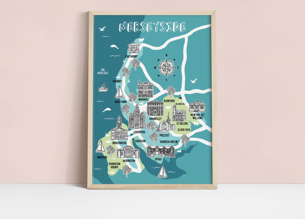 Merseyside Illustrated Map