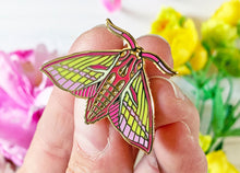 Load image into Gallery viewer, Elephant Hawk Moth Enamel Pin
