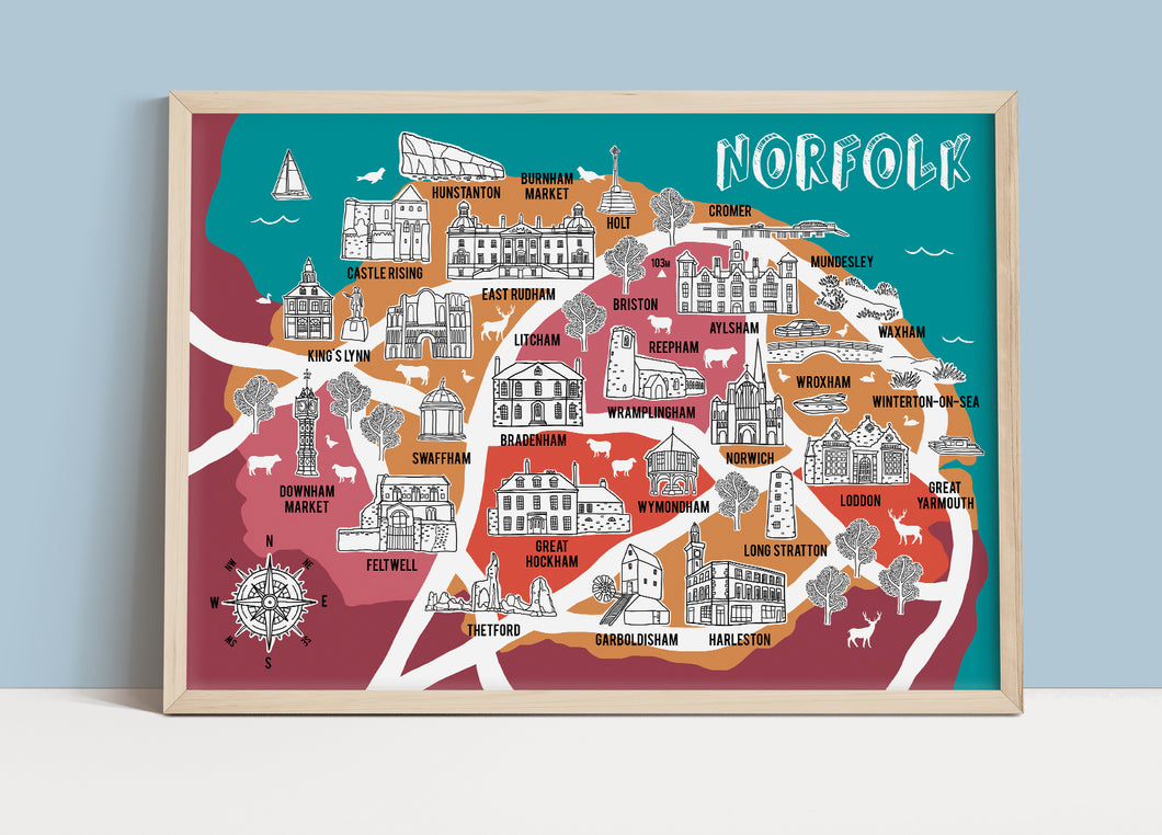 Norfolk Illustrated Map