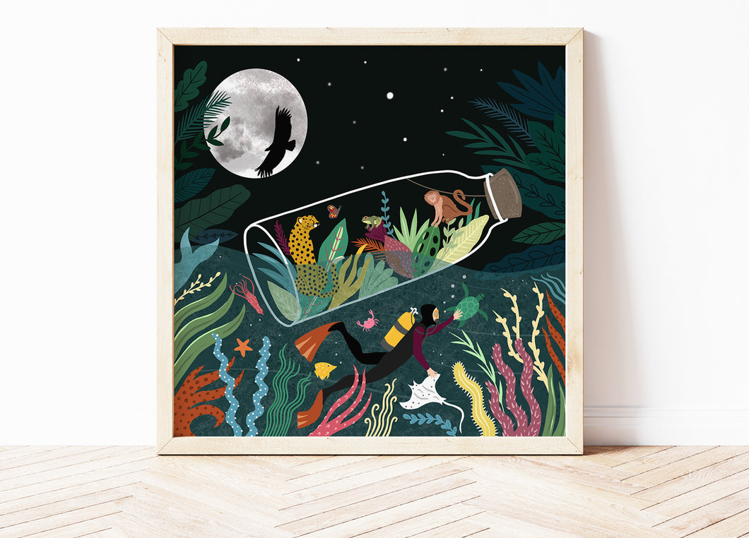 The Jungle and the Ocean Print