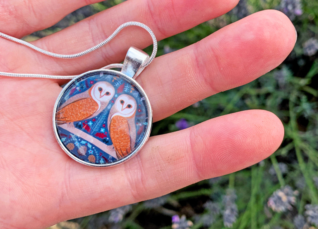 Folk Owl Pendant Necklace