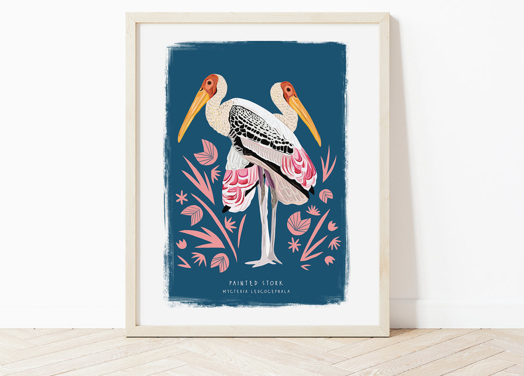 Painted Stork Print