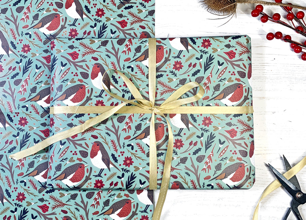 Robin Christmas Wrapping Paper