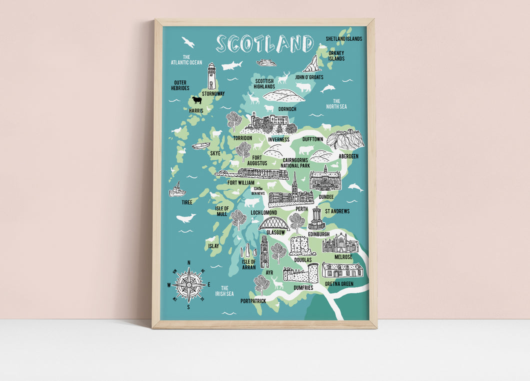Scotland Illustrated Map