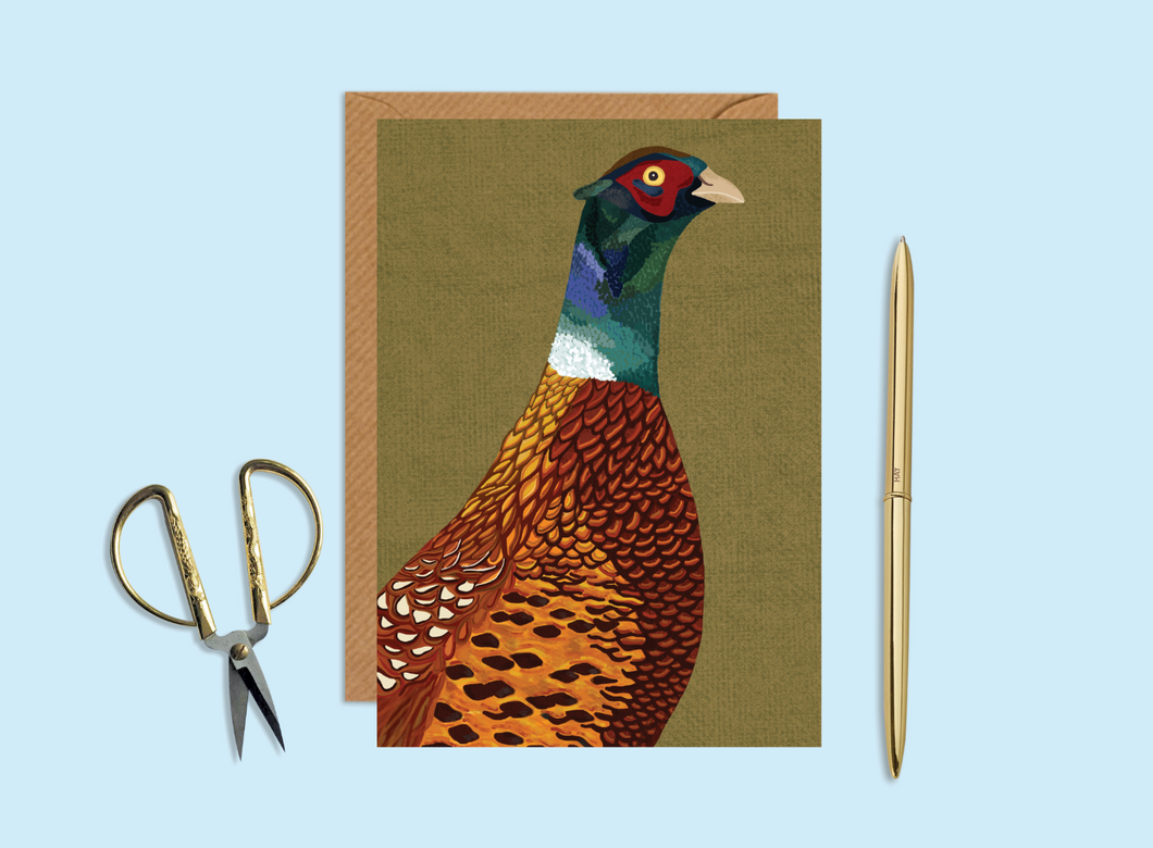 Pheasant Illustrated Card