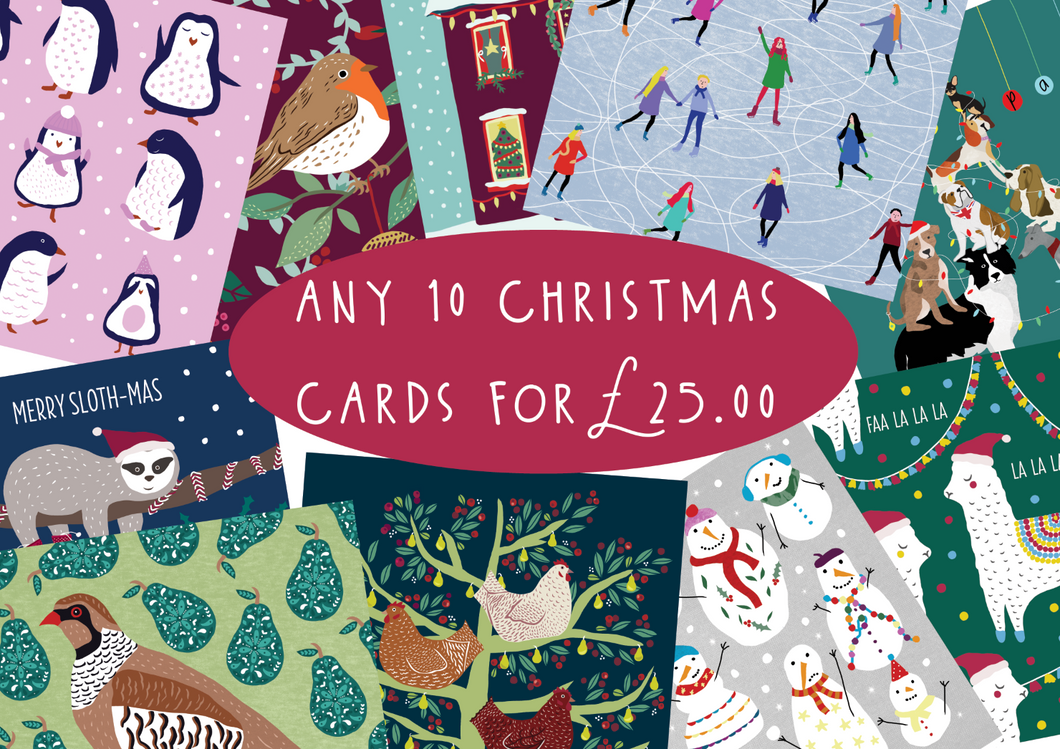 Mix and Match Any 10 Christmas Cards