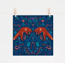 Load image into Gallery viewer, Folk Jumping Foxes Print
