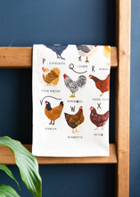 Load image into Gallery viewer, A-Z of Chickens Tea Towel
