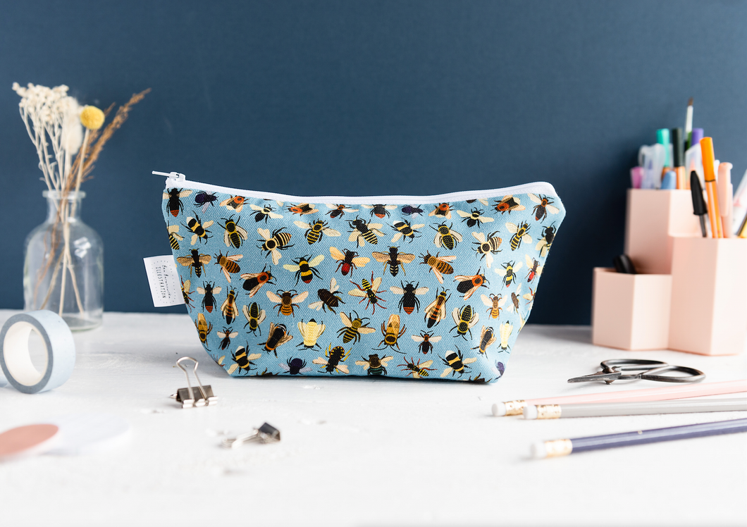 Bumble Bee Print Cosmetic Bag