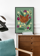 Load image into Gallery viewer, The Chicken &amp; The Dandelions Print

