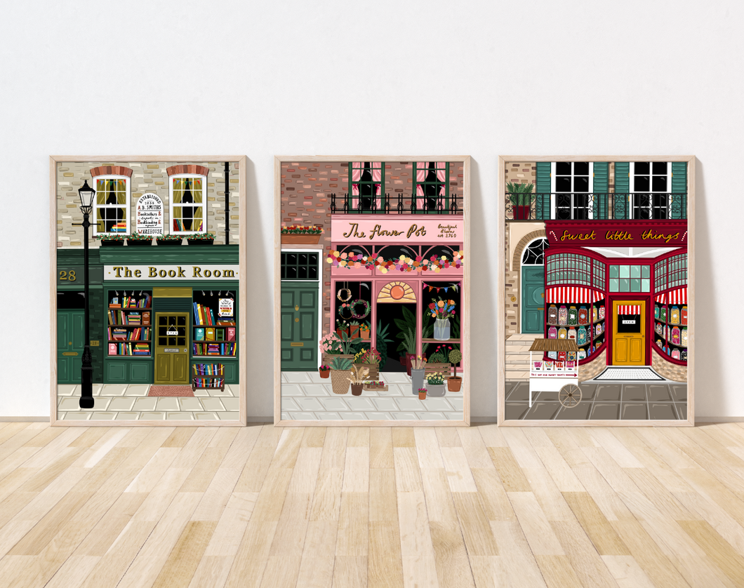 Set of 3 Shop Front Prints