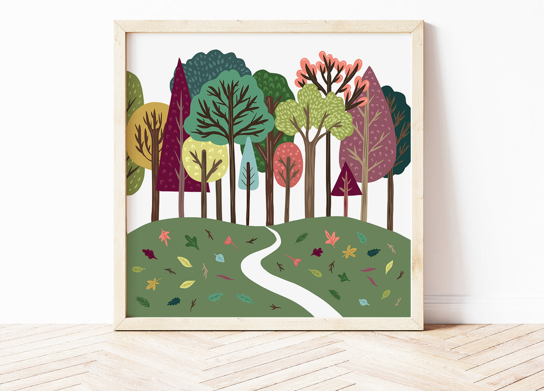 Colourful Trees Print