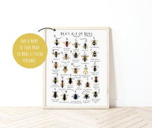 Load image into Gallery viewer, A-Z of Bees Poster
