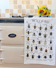 Load image into Gallery viewer, A-Z of Bees Tea Towel
