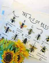 Load image into Gallery viewer, A-Z of Bees Tea Towel
