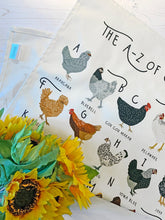 Load image into Gallery viewer, A-Z of Chickens Tea Towel
