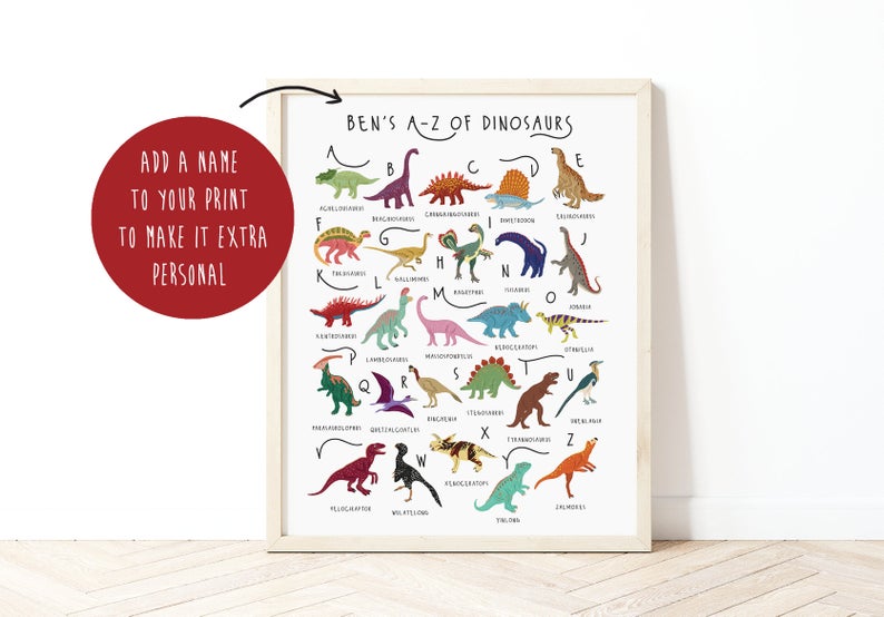 A-Z of Dinosaurs Poster – Bea Baranowska Illustration