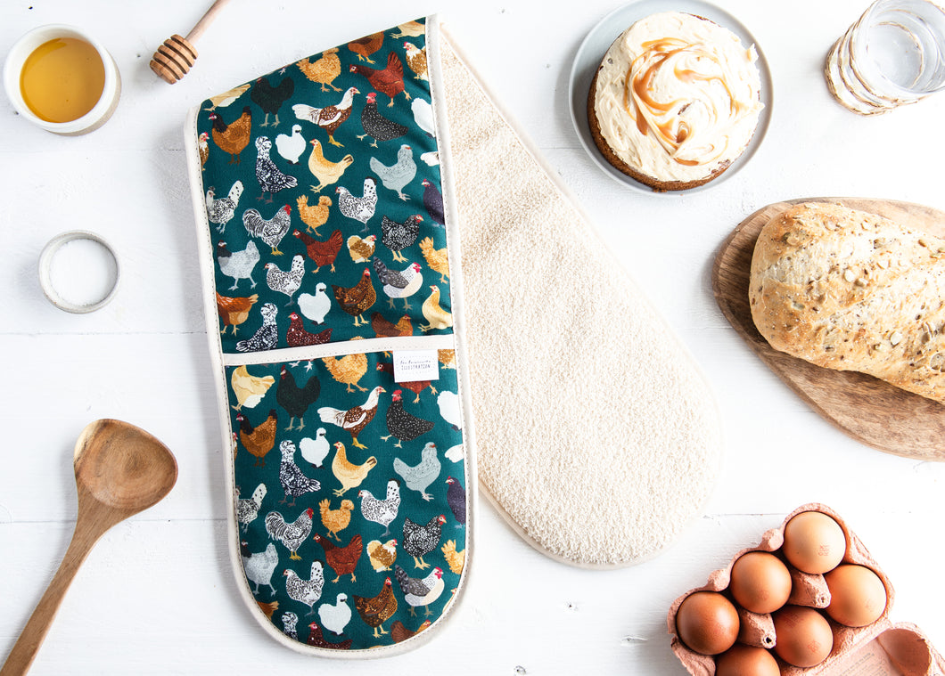 Chicken Print Oven Gloves