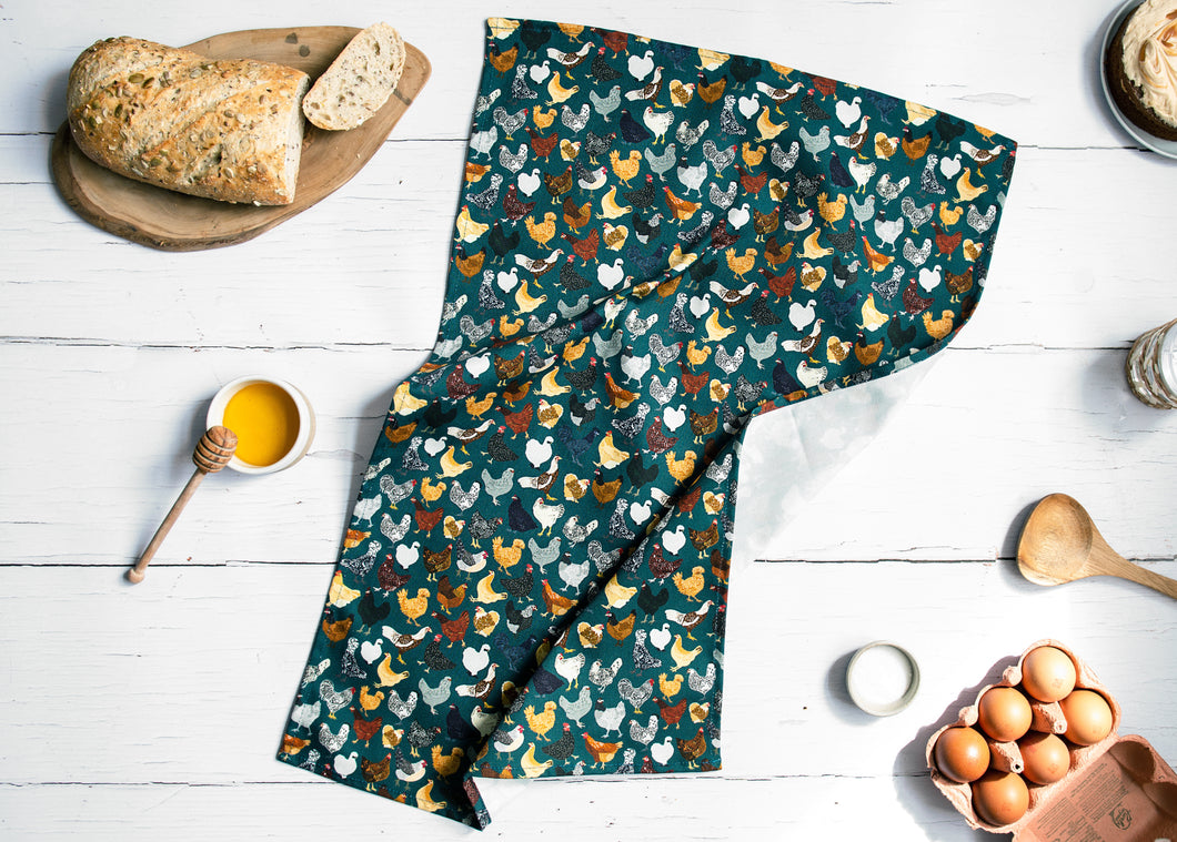 Chicken Print Tea Towel