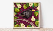 Load image into Gallery viewer, Blackbird and Pears Print
