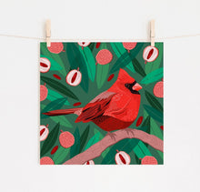 Load image into Gallery viewer, Cardinal and Lychees Print
