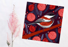 Load image into Gallery viewer, Chickadee and Pomegranates Print
