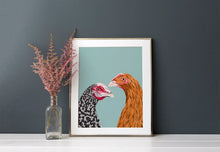 Load image into Gallery viewer, Colourful Chickens Print
