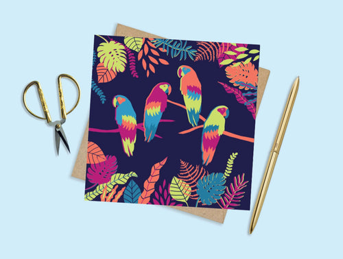 Colourful Parrot Card