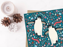 Load image into Gallery viewer, Dancing Penguins Christmas Card
