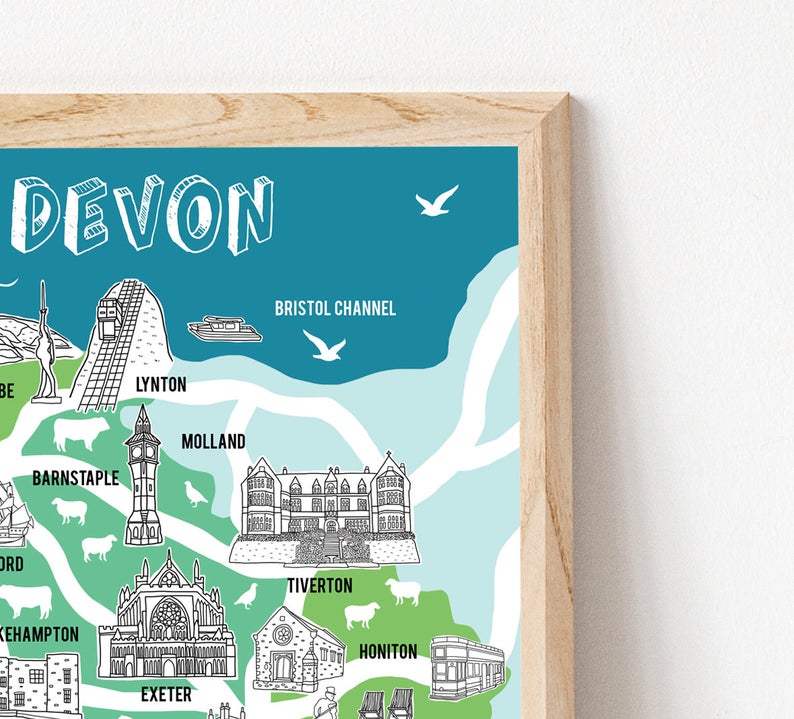 Devon Devolution Map Devon Illustrated Map – Bea Baranowska Illustration