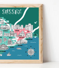 Load image into Gallery viewer, East Sussex Illustrated Map
