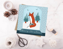 Load image into Gallery viewer, Fox in a Snowglobe Christmas Card
