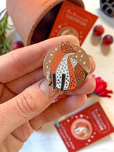 Load image into Gallery viewer, Fox &amp; Moon Copper Enamel Pin
