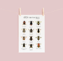 Load image into Gallery viewer, Great British Bees Print
