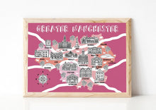 Load image into Gallery viewer, Greater Manchester Illustrated Map
