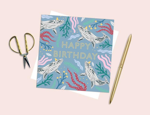 Happy Birthday Whale Card