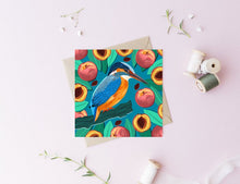 Load image into Gallery viewer, Kingfisher and Peaches Card
