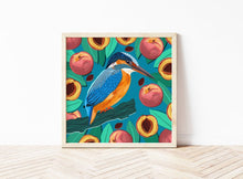 Load image into Gallery viewer, Kingfisher and Peaches Print
