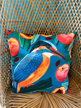Load image into Gallery viewer, Kingfisher and Peaches Cushion
