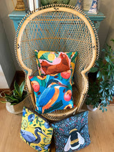 Load image into Gallery viewer, Kingfisher and Peaches Cushion
