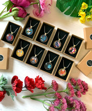 Load image into Gallery viewer, Kingfisher and Peaches Pendant Necklace
